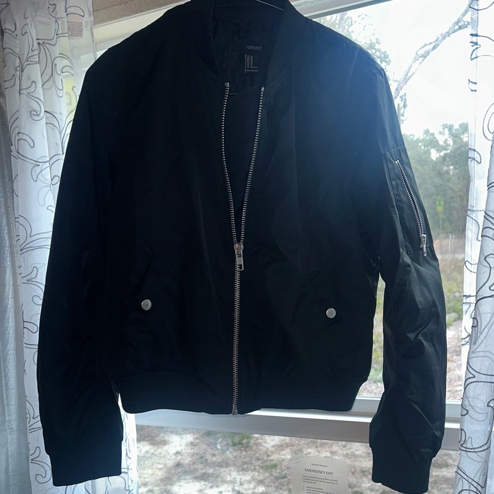 Forever 21 Black Bomber Jacket